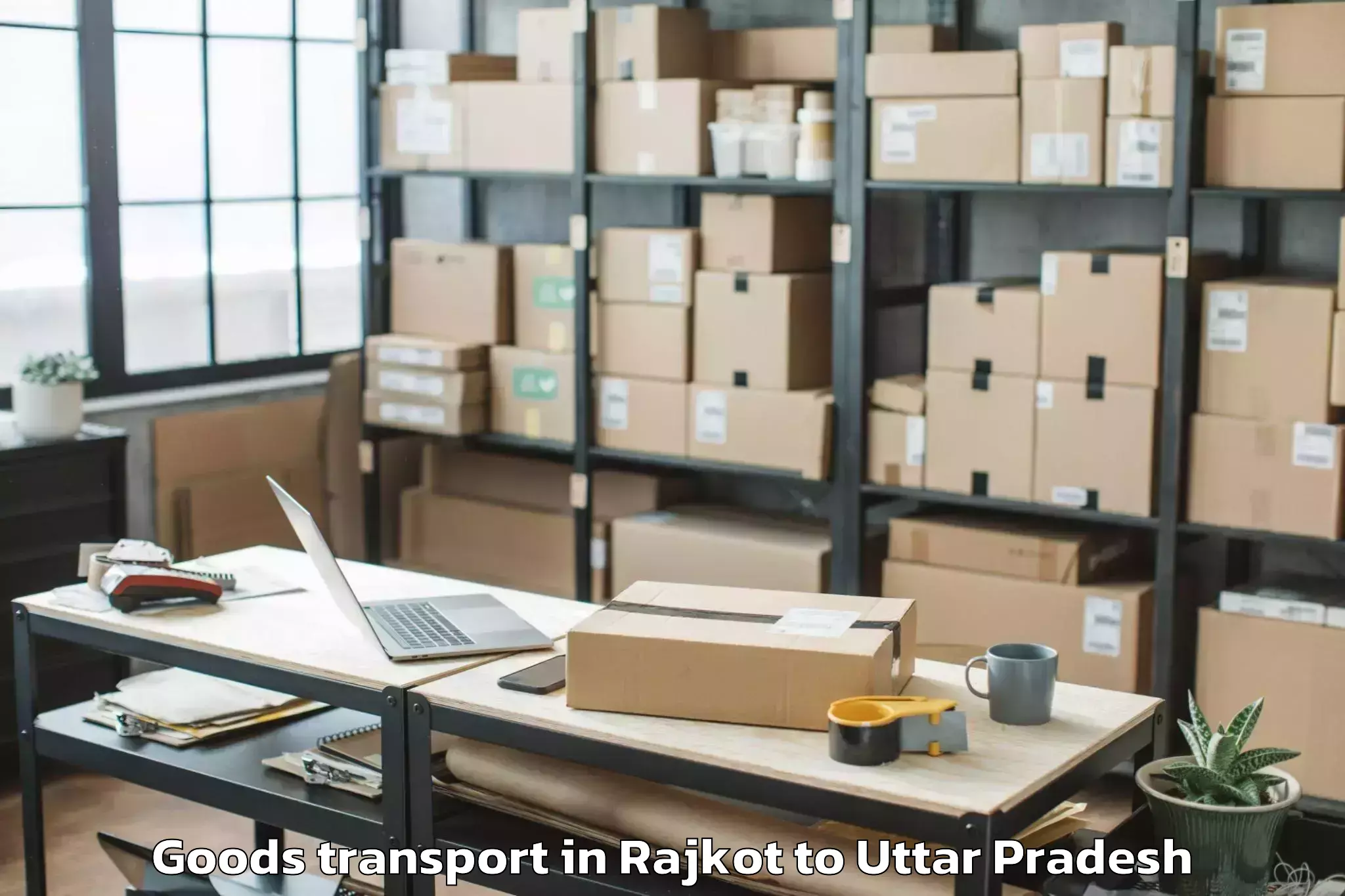 Trusted Rajkot to Jalesar Goods Transport